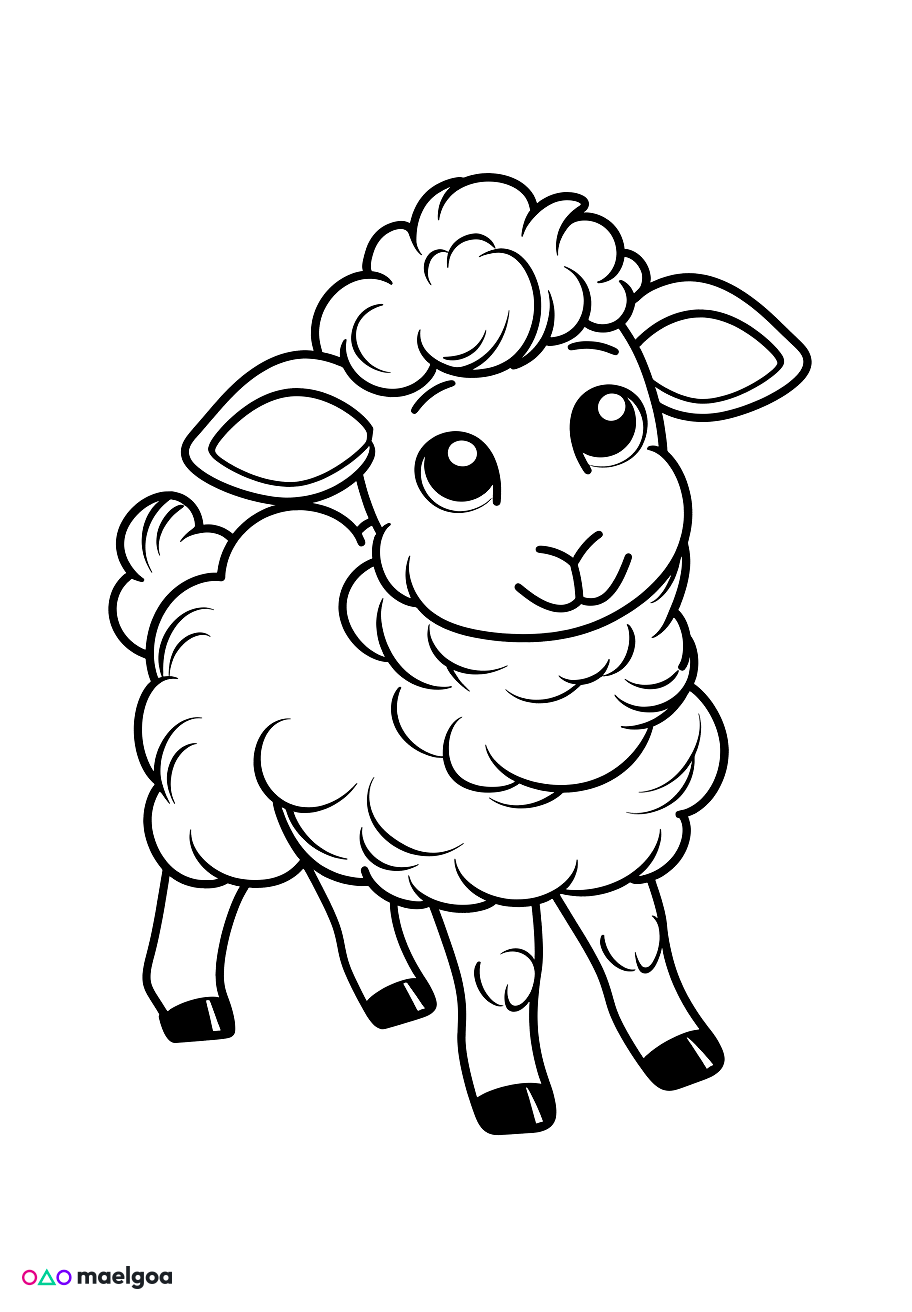 Image gratuite Coloriage mouton mignon 1
