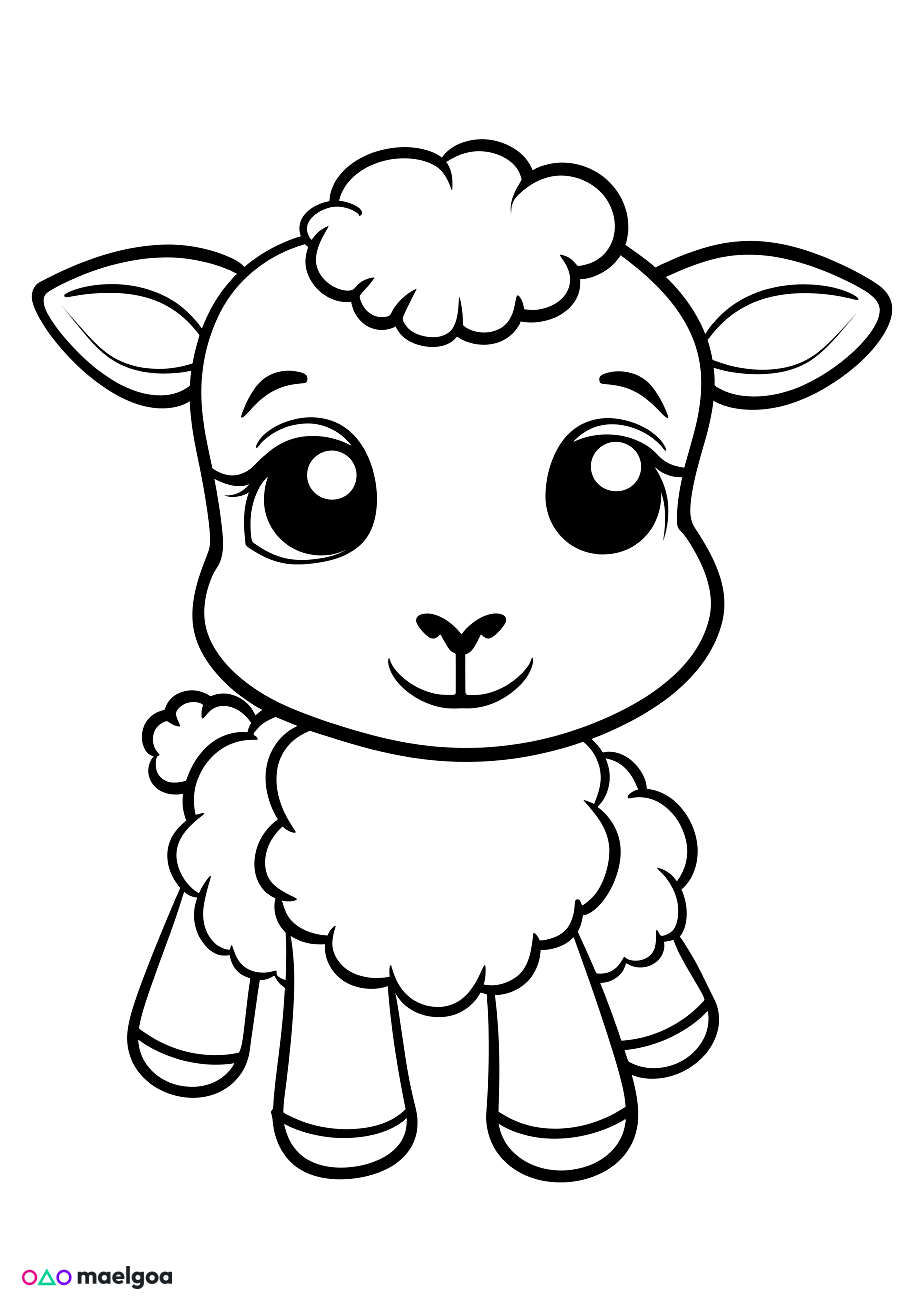 Image gratuite Coloriage mouton mignon 10