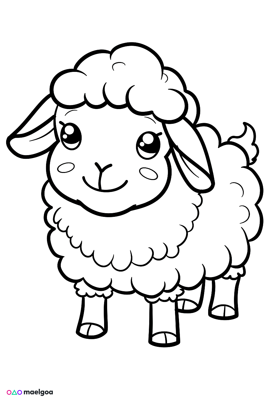 Image gratuite Coloriage mouton mignon 11