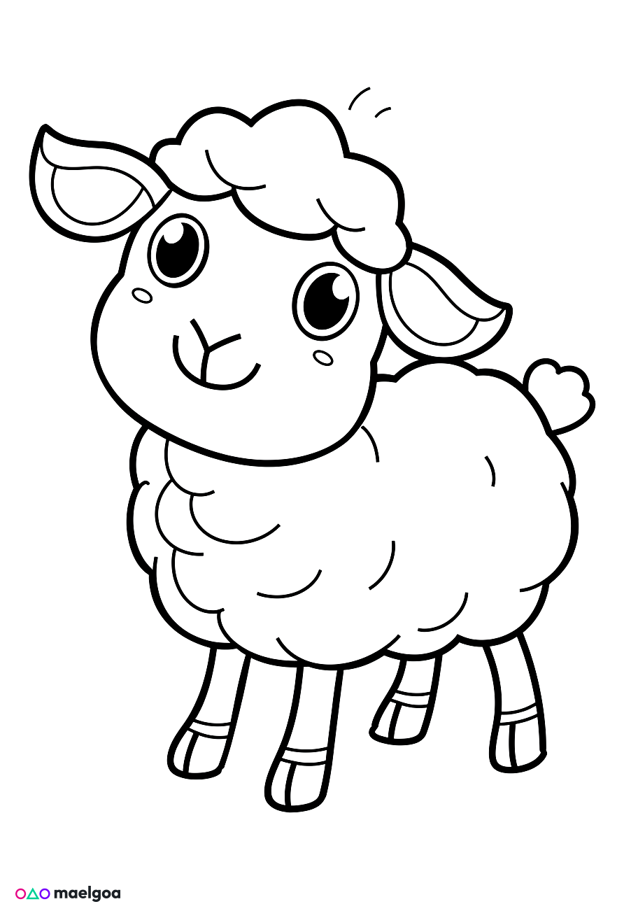 Image gratuite Coloriage mouton mignon 2