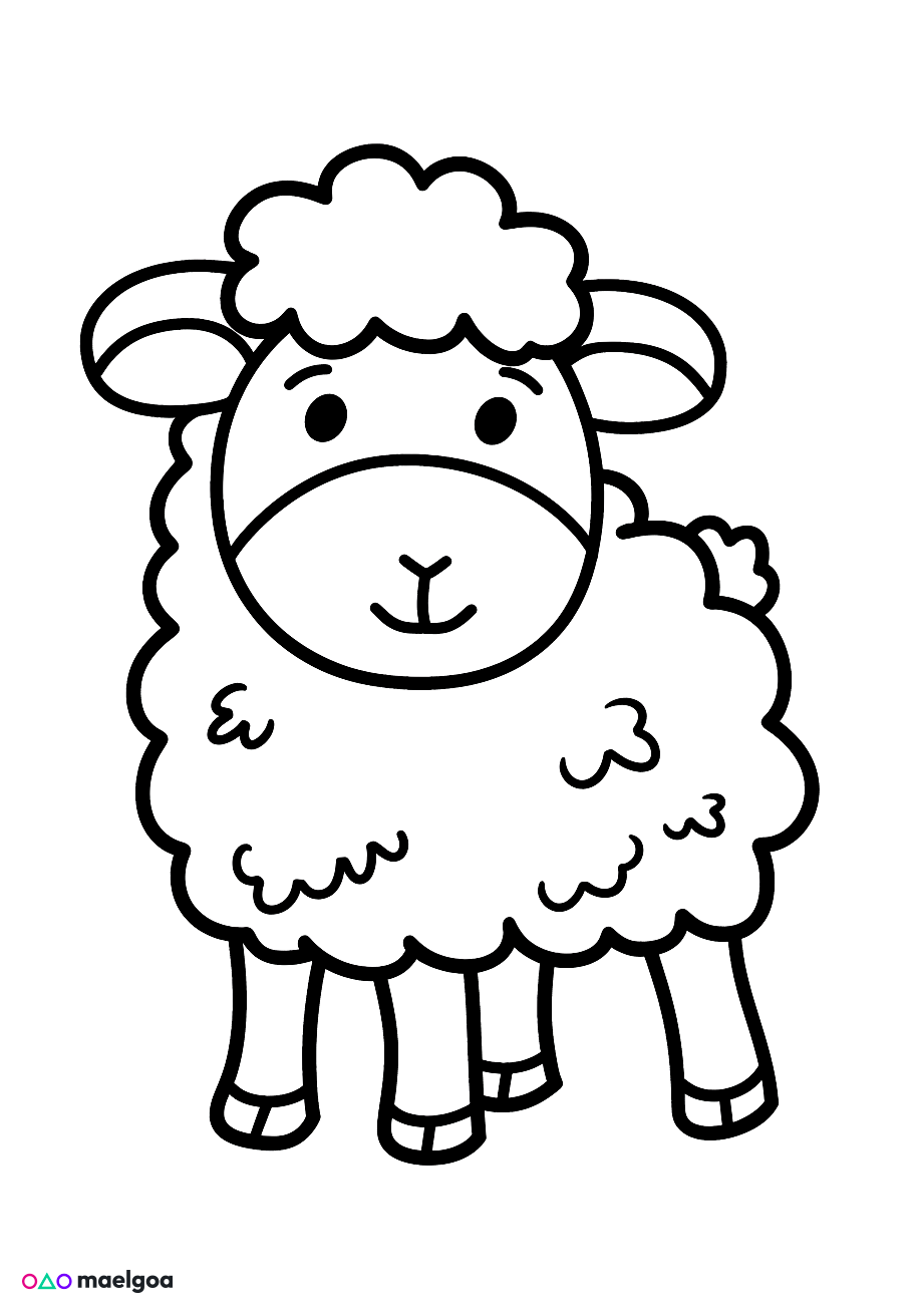 Image gratuite Coloriage mouton mignon 3