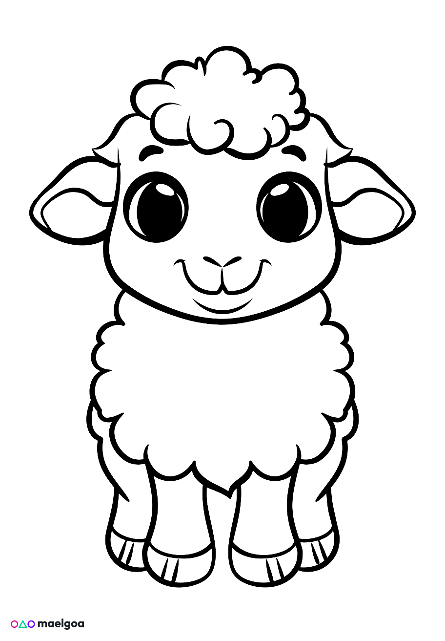 Image gratuite Coloriage mouton mignon 4