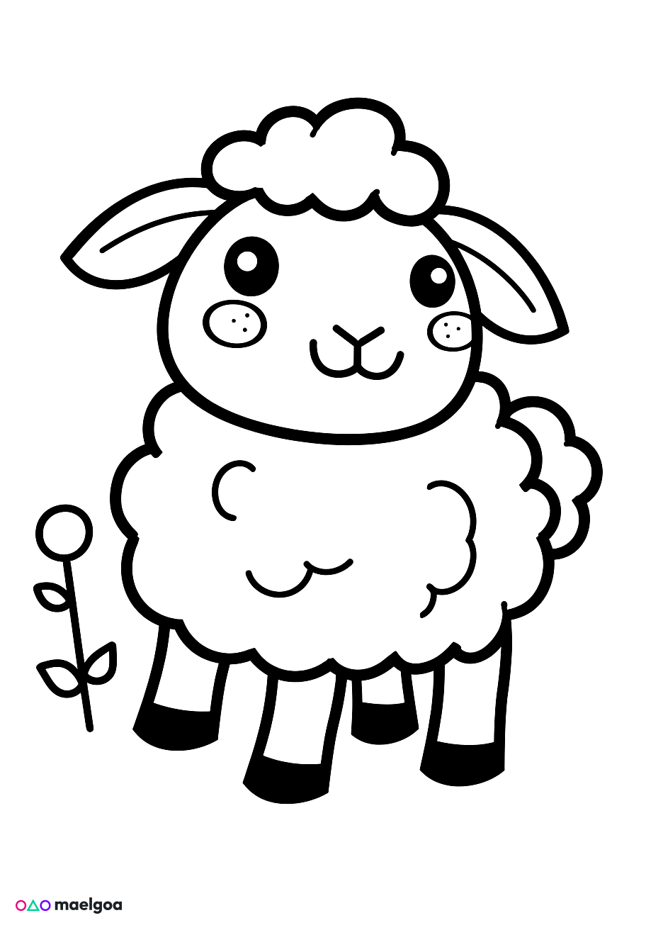 Image gratuite Coloriage mouton mignon 5