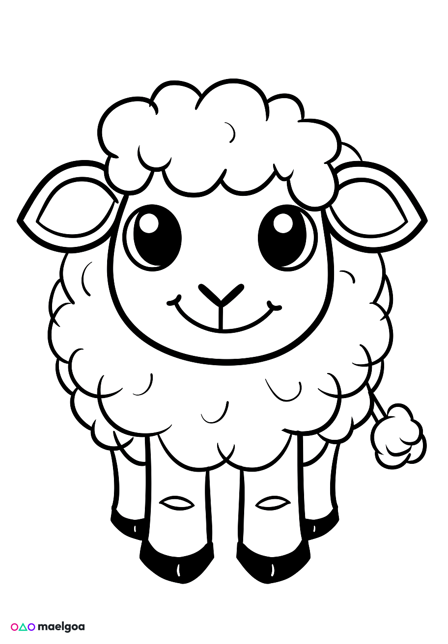 Image gratuite Coloriage mouton mignon 6