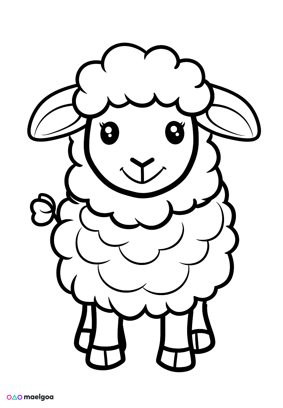 Image gratuite Coloriage mouton mignon 7