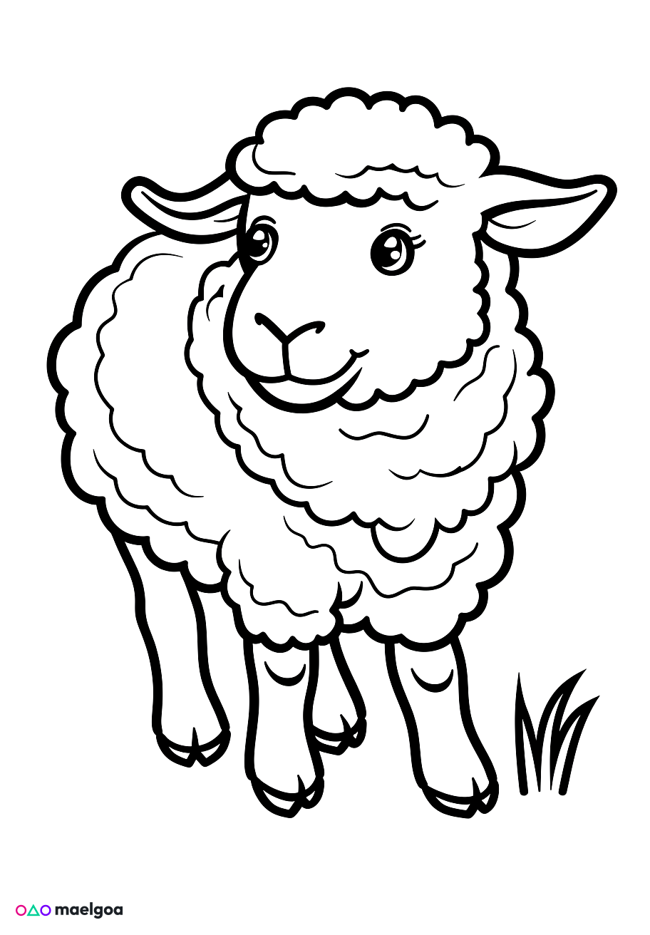 Image gratuite Coloriage mouton mignon 8