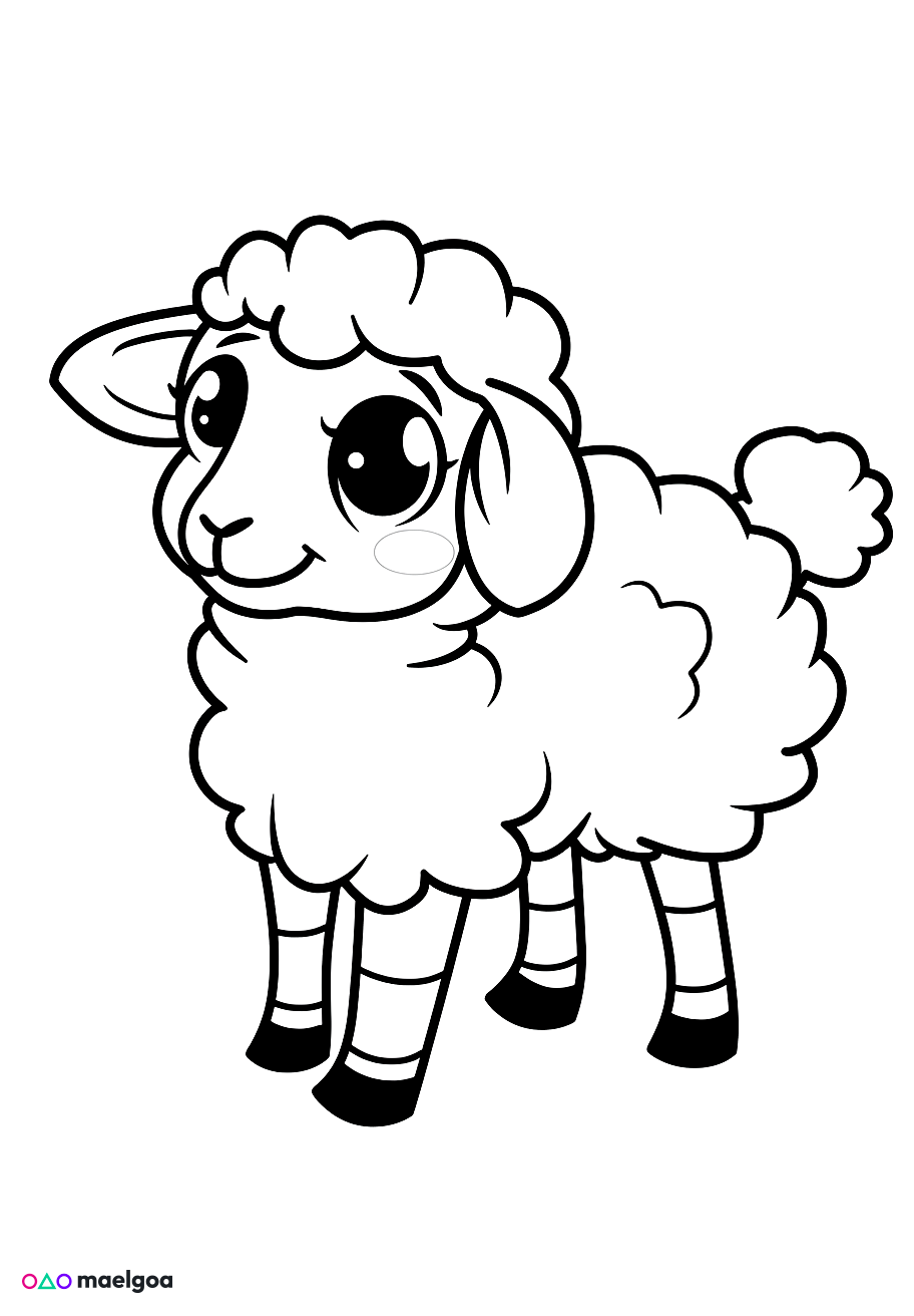 Image gratuite Coloriage mouton mignon 9