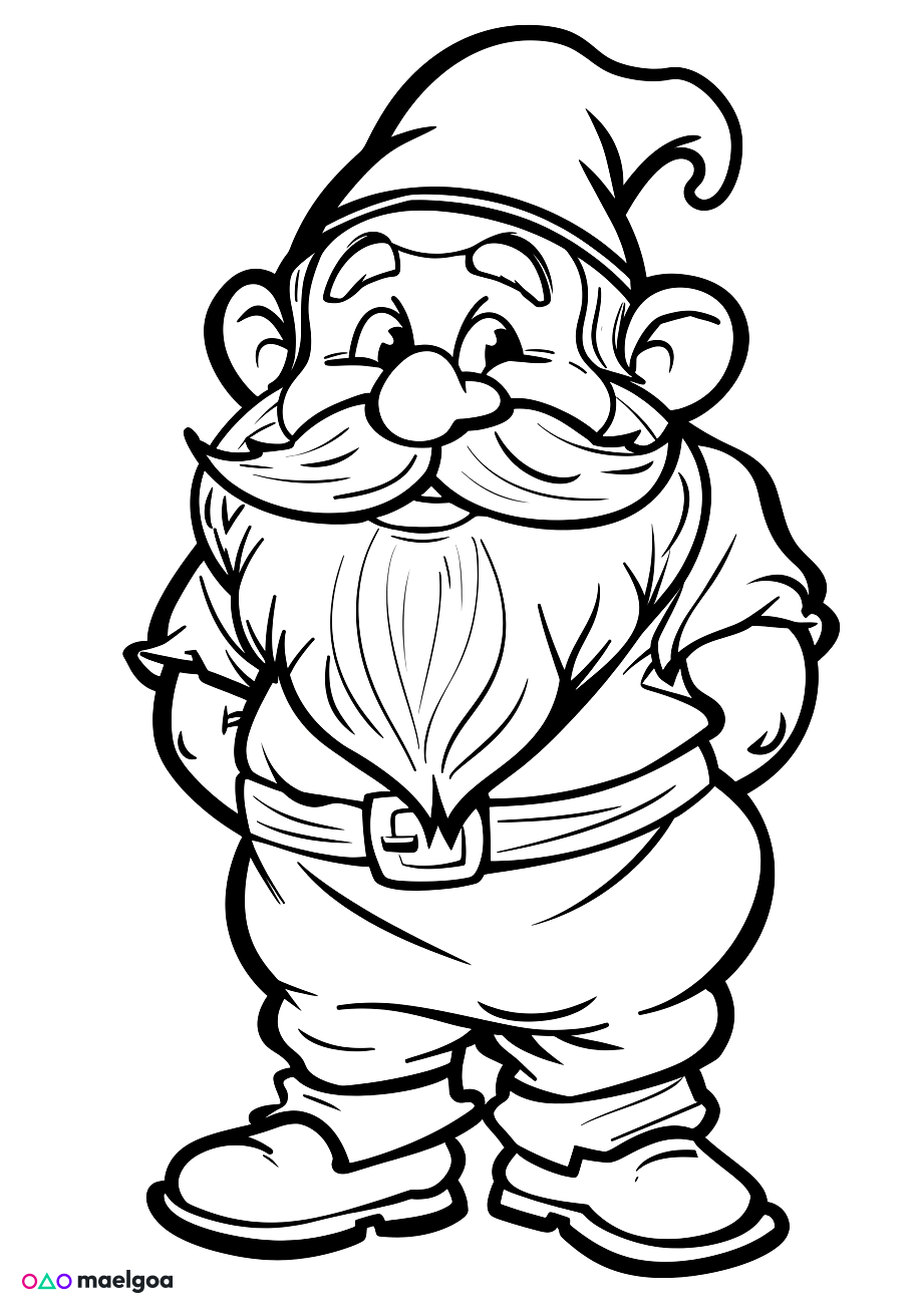 Image gratuite Coloriage nain 4