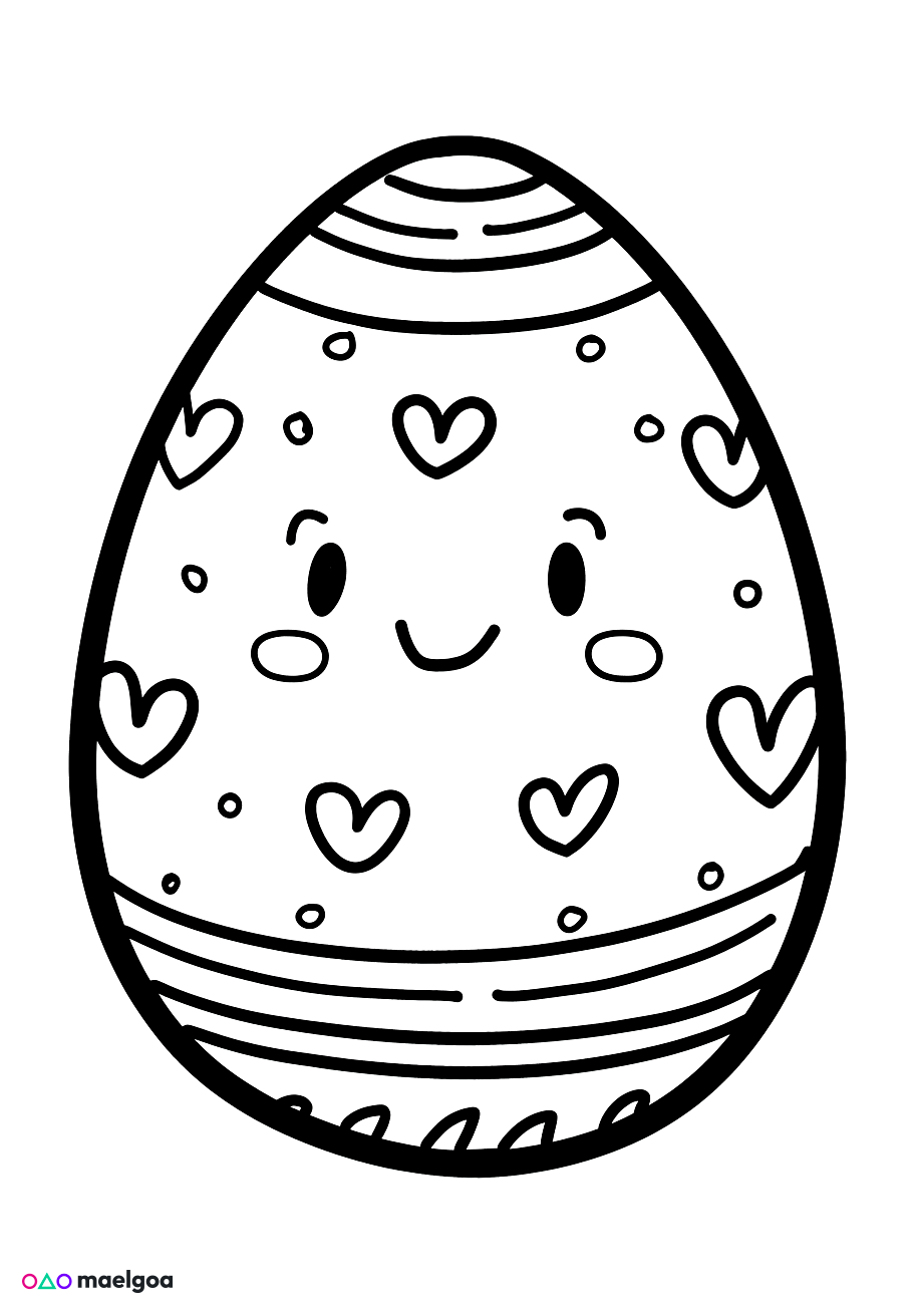 Image gratuite Coloriage œuf de Pâques 2