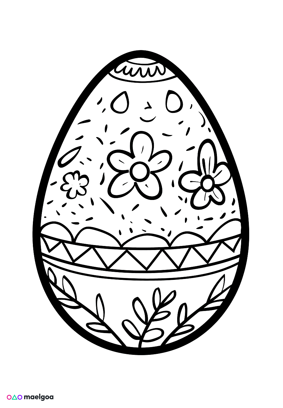 Image gratuite Coloriage œuf de Pâques décoré 1