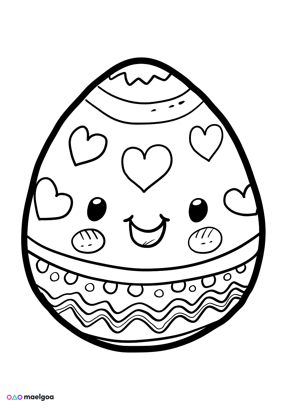 Image gratuite Coloriage œuf de Pâques décoré 2