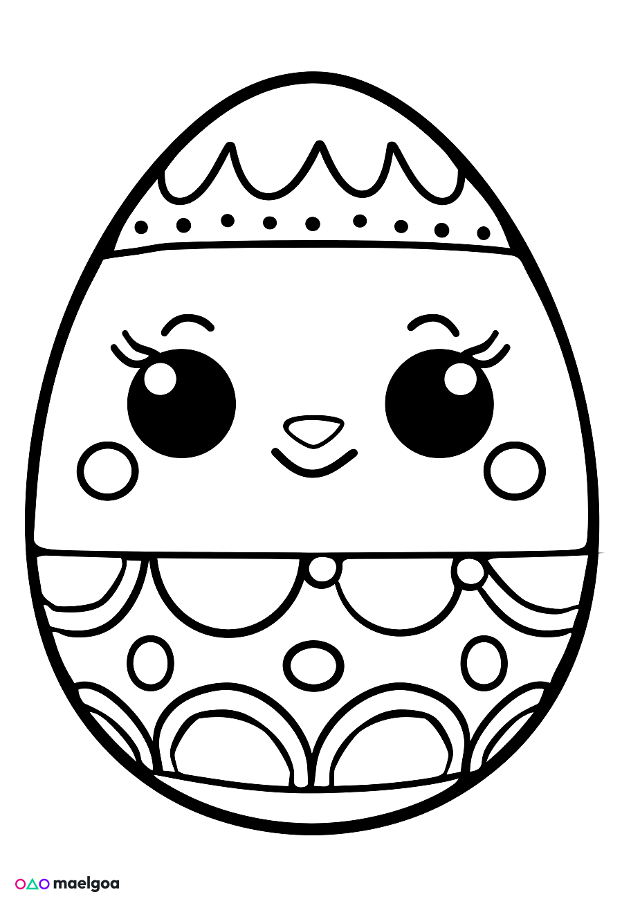 Image gratuite Coloriage œuf de Pâques décoré 3