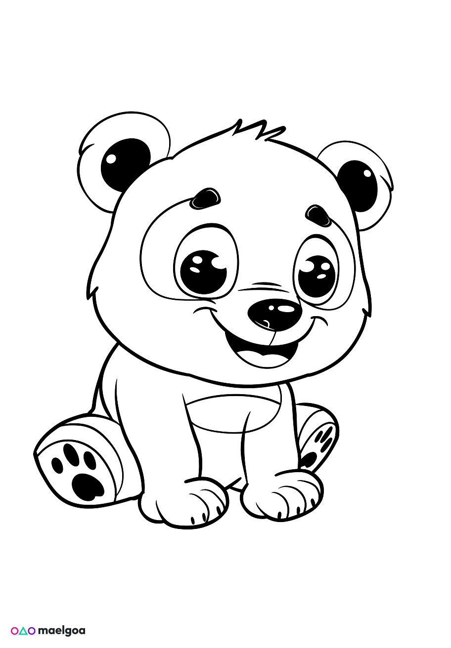 Image gratuite Coloriage panda mignon 2