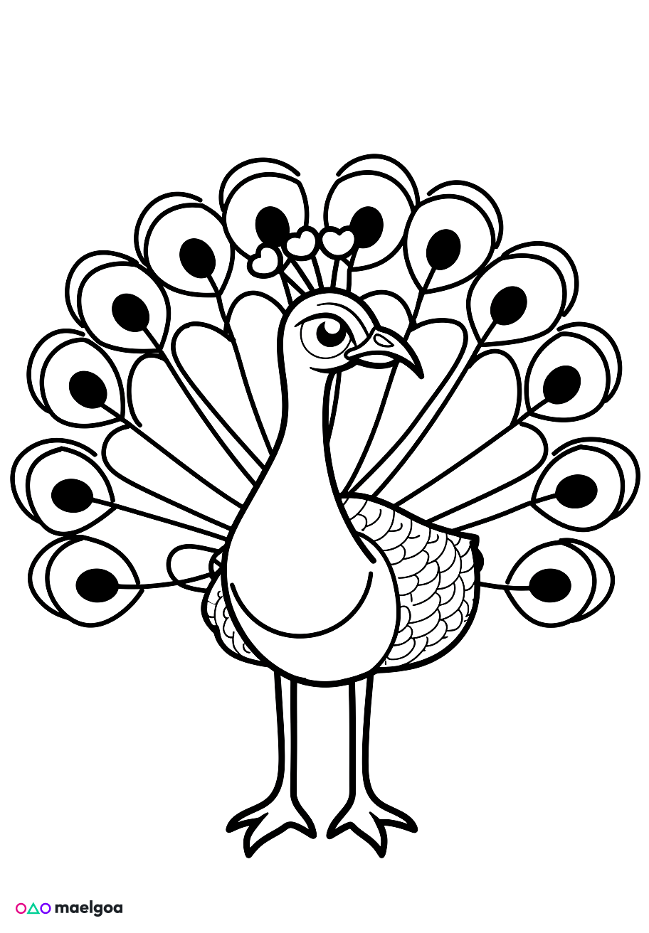 Image gratuite Coloriage paon 7