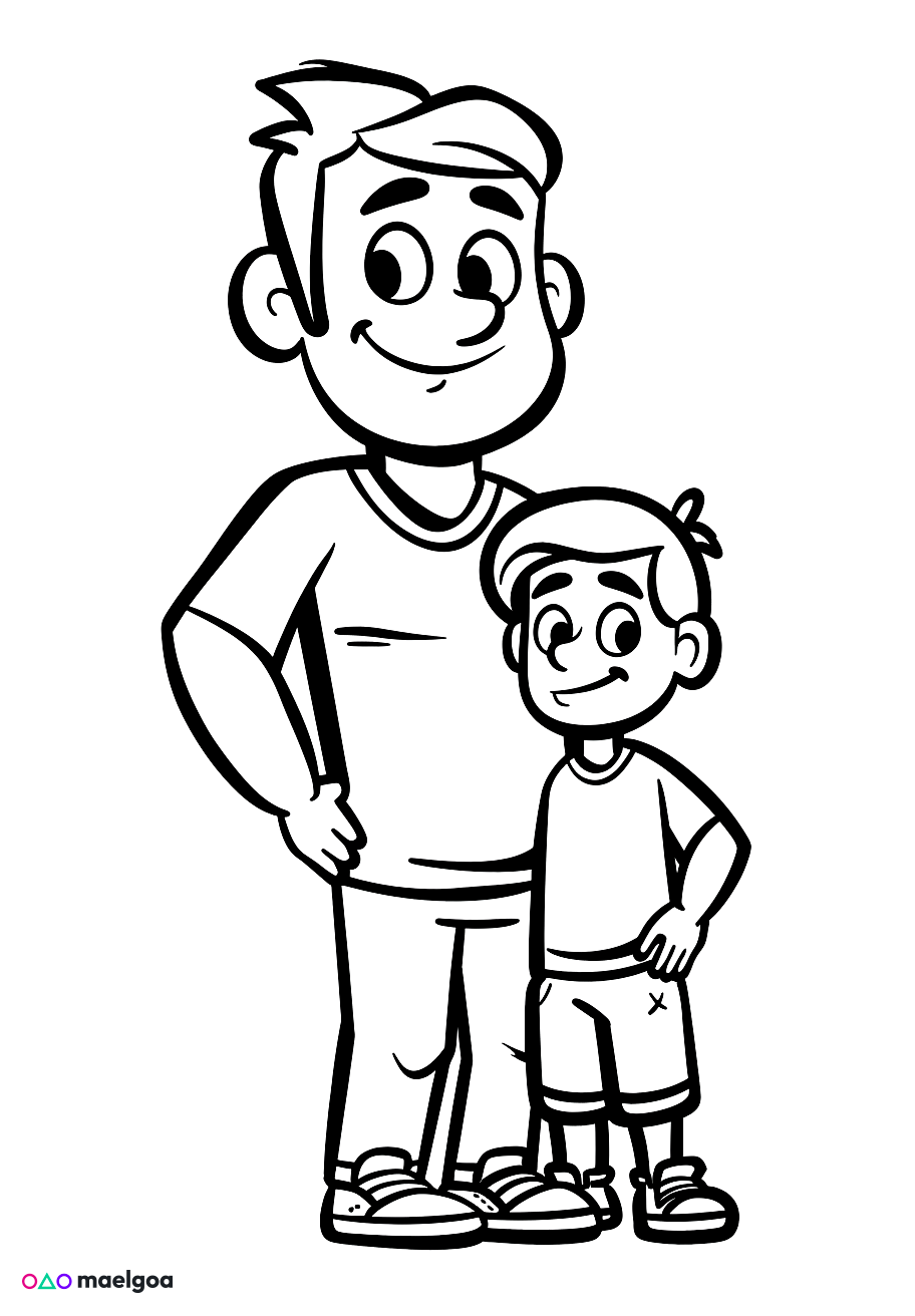 Image gratuite Coloriage père 1