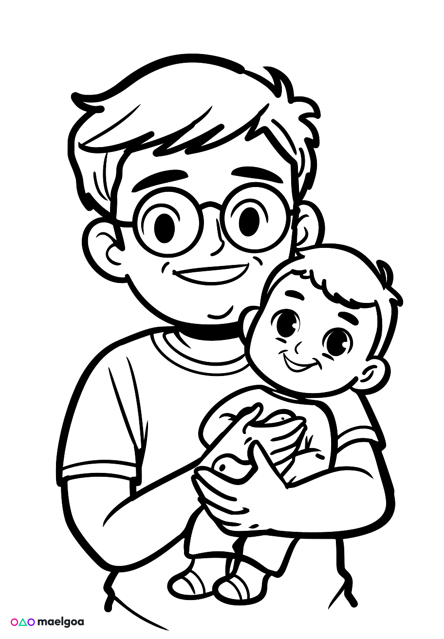 Image gratuite Coloriage père 2