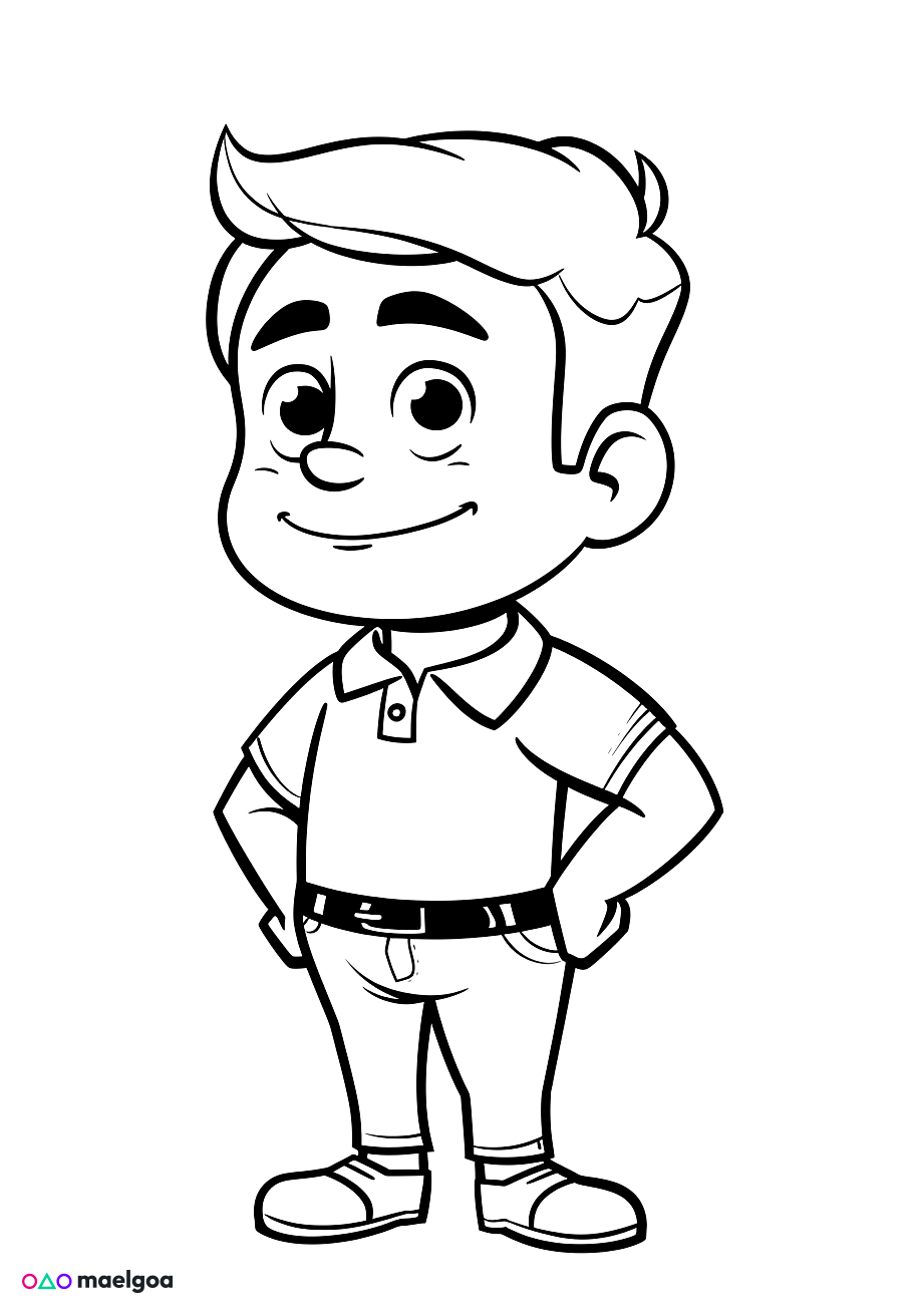 Image gratuite Coloriage père 3