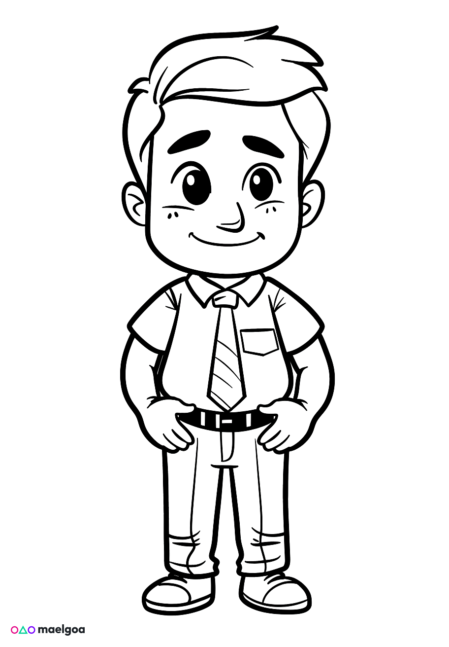 Image gratuite Coloriage père 4