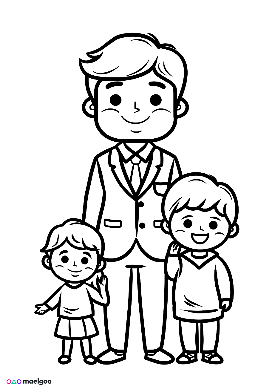 Image gratuite Coloriage père 5