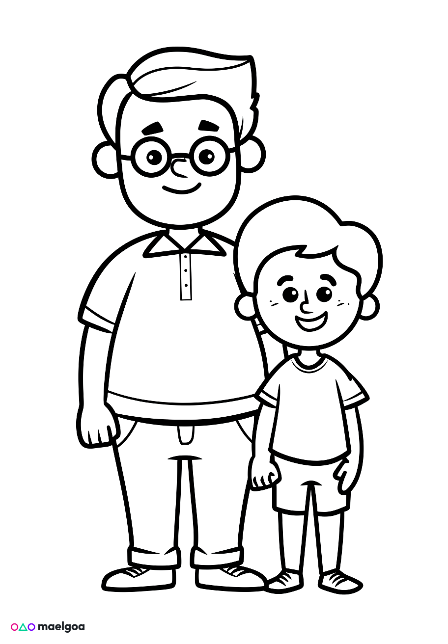 Image gratuite Coloriage père 6