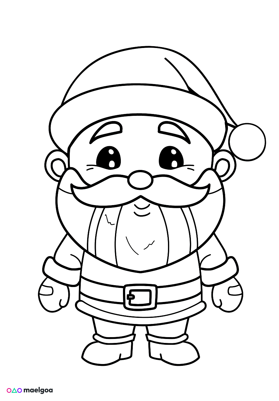 Image gratuite Coloriage Père Noël 1