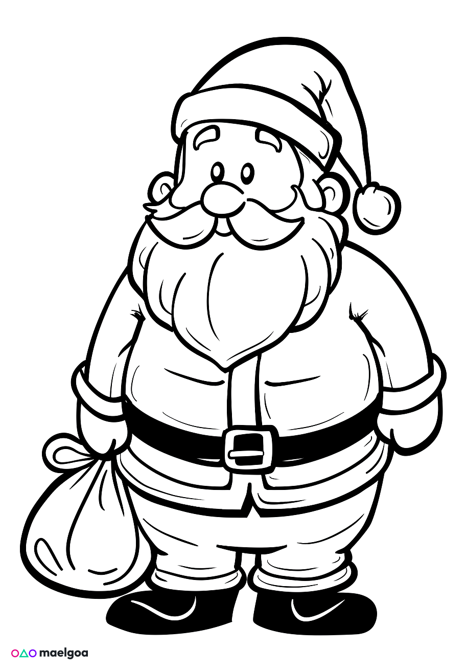 Image gratuite Coloriage Père Noël 3