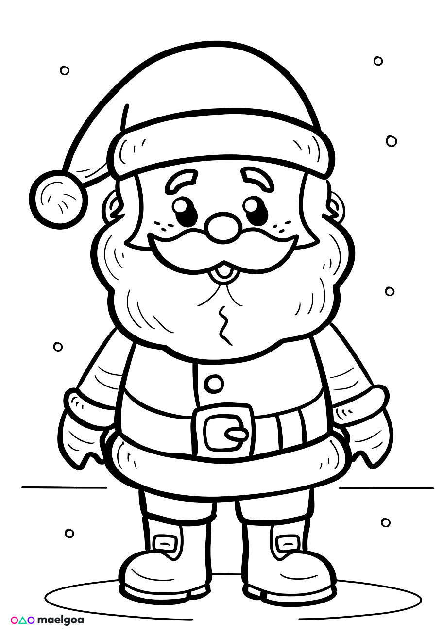 Image gratuite Coloriage Père Noël 4