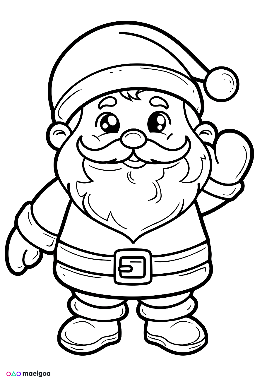 Image gratuite Coloriage Père Noël 7