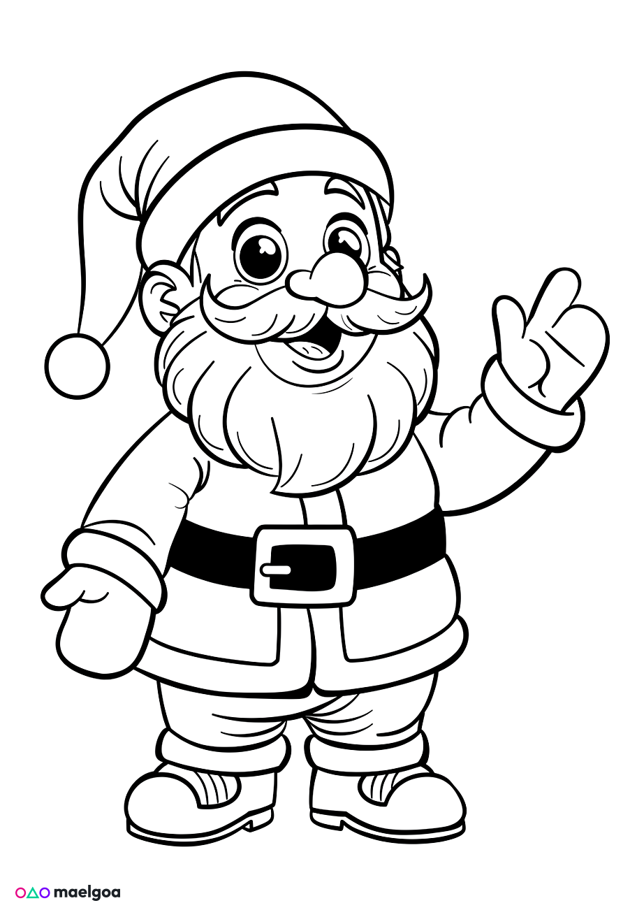 Image gratuite Coloriage Père Noël 8