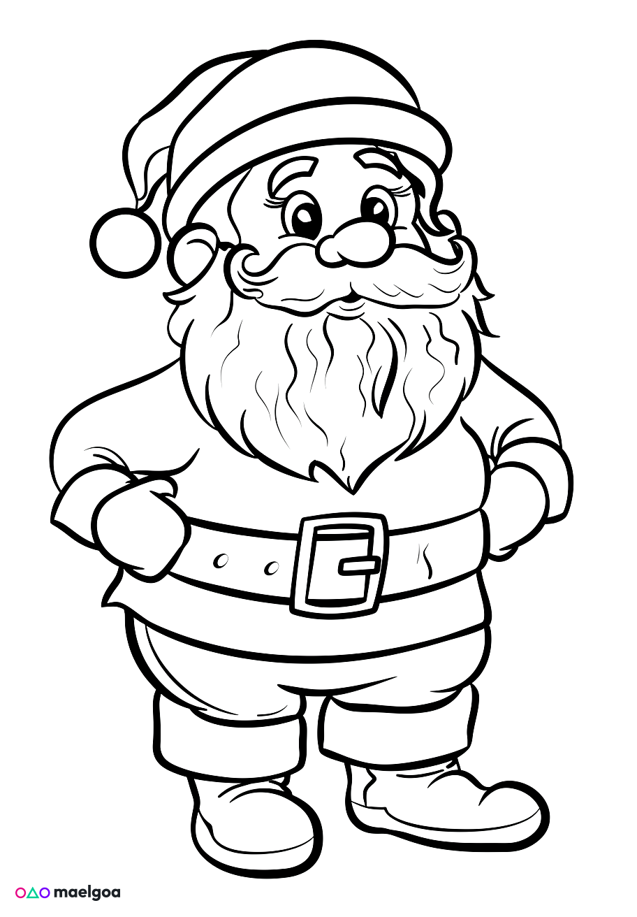 Image gratuite Coloriage Père Noël 9