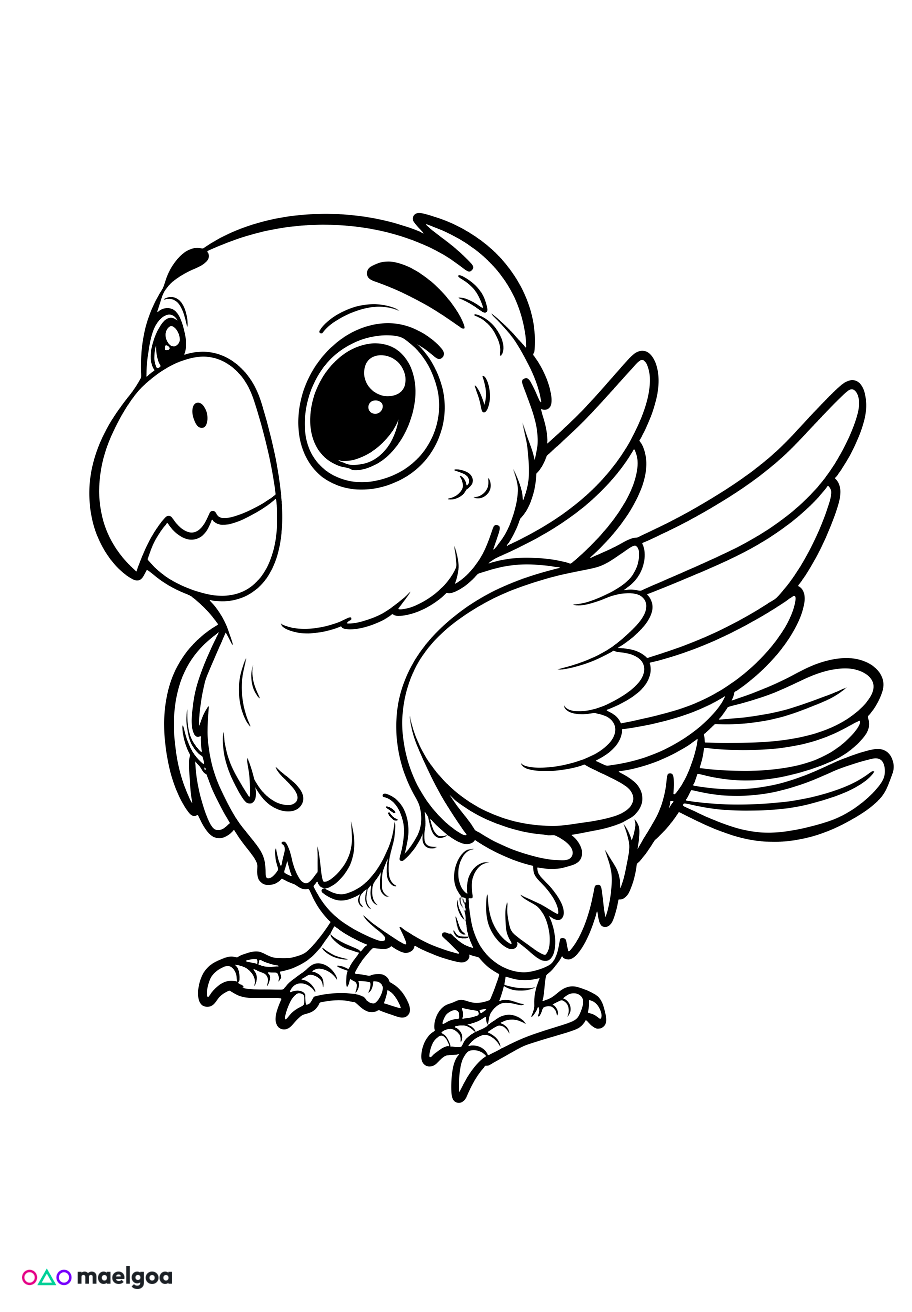 Image gratuite Coloriage perroquet mignon 1