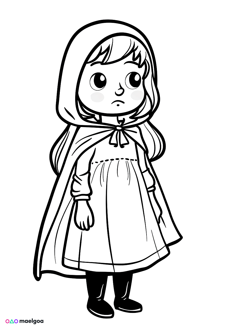 Image gratuite Coloriage Petit Chaperon Rouge 1