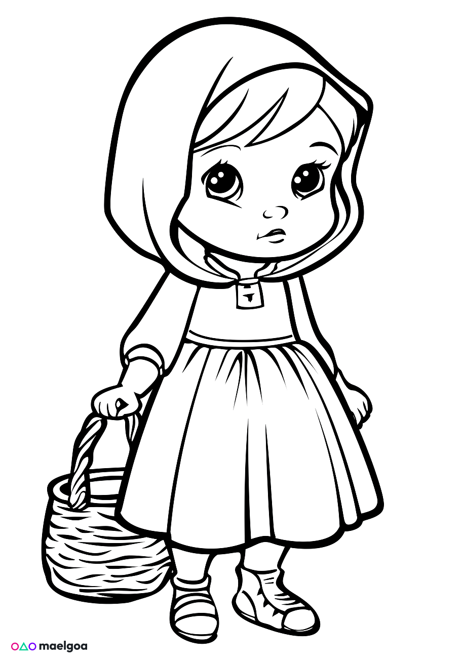 Image gratuite Coloriage Petit Chaperon Rouge 2