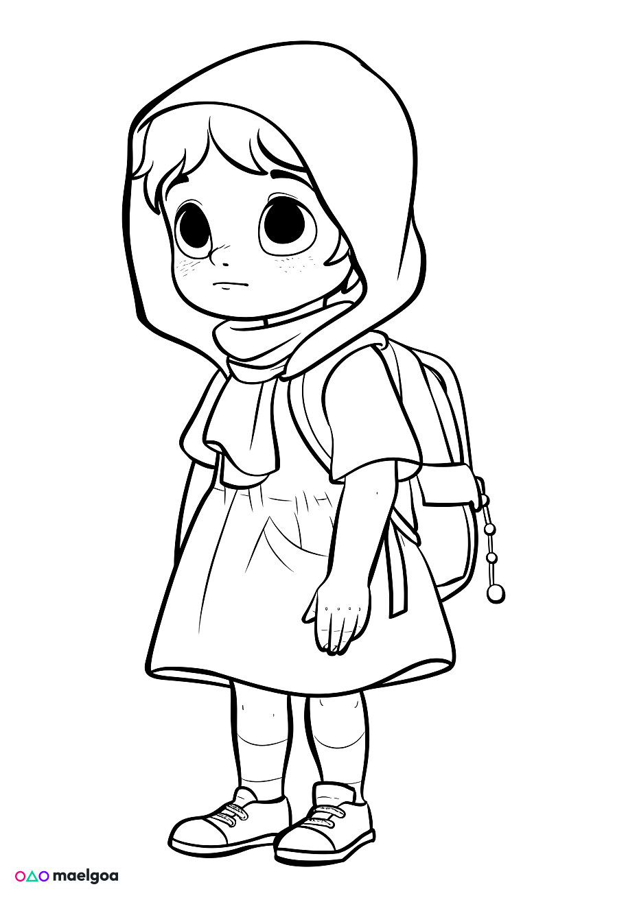 Image gratuite Coloriage Petit Chaperon Rouge 3