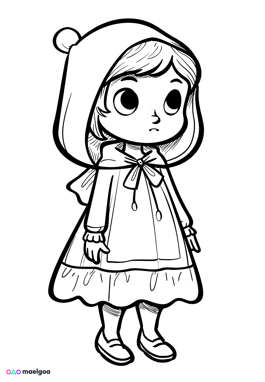 Image gratuite Coloriage Petit Chaperon Rouge 4