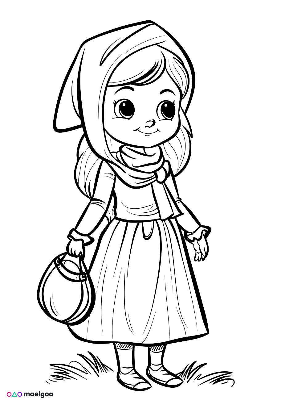 Image gratuite Coloriage Petit Chaperon Rouge 5