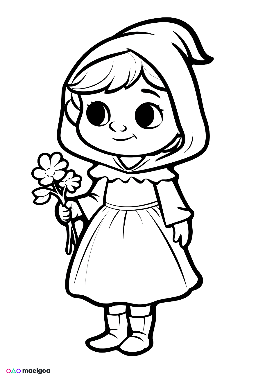 Image gratuite Coloriage Petit Chaperon Rouge 6