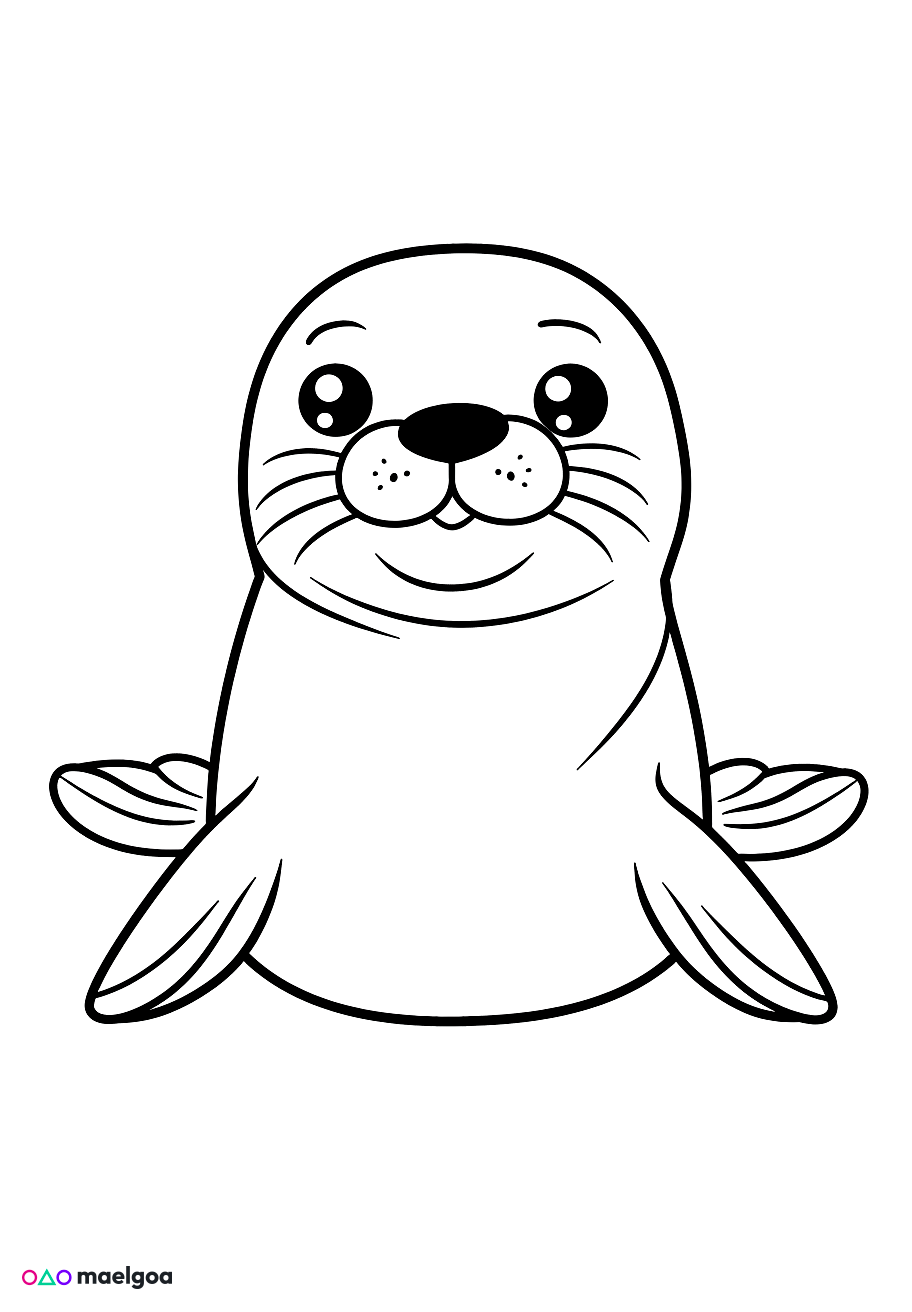 Image gratuite Coloriage phoque 1
