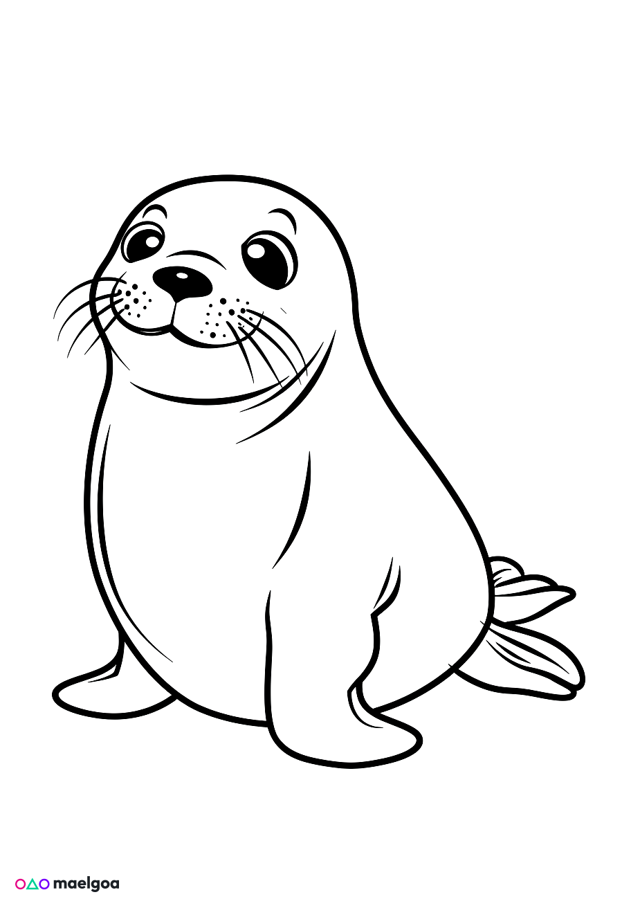 Image gratuite Coloriage phoque 2