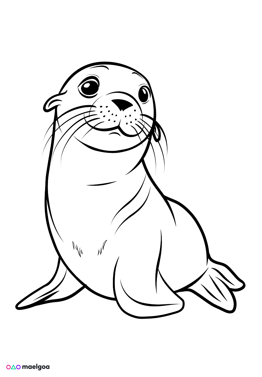 Image gratuite Coloriage phoque 5