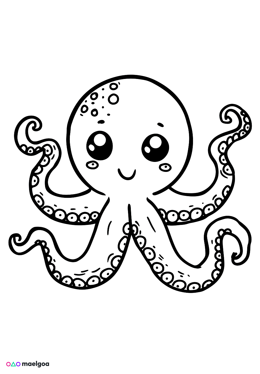 Image gratuite Coloriage pieuvre 1