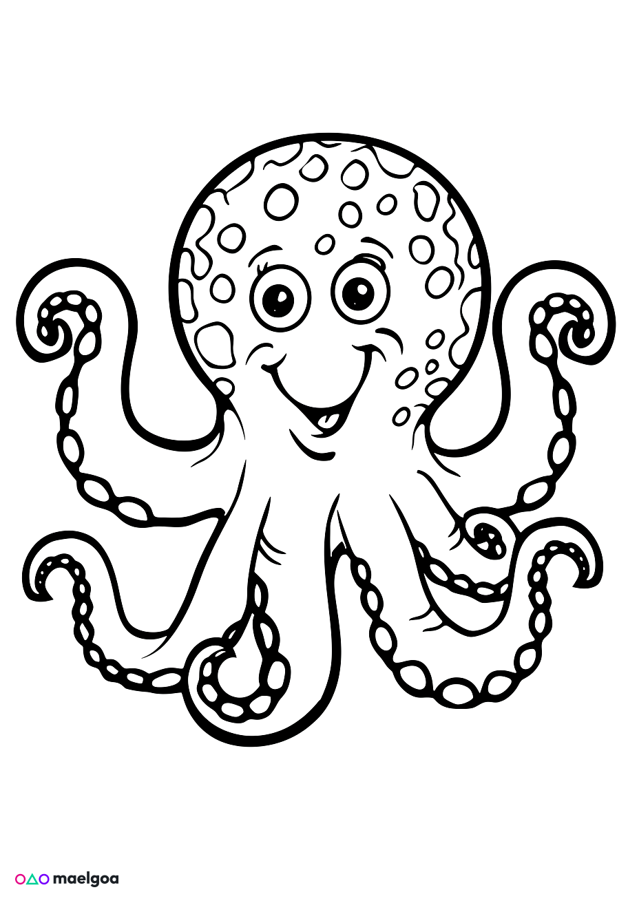Image gratuite Coloriage pieuvre 3