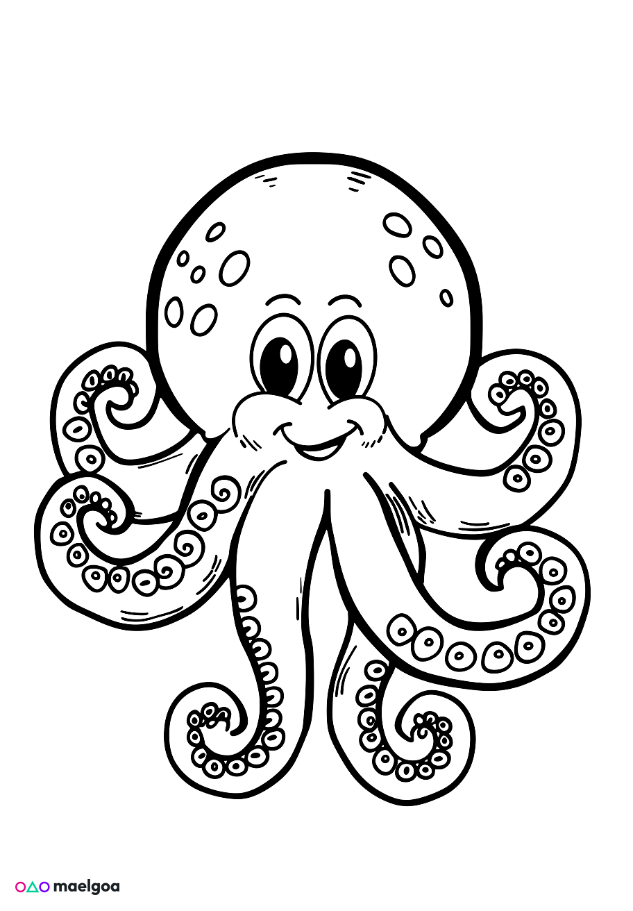 Image gratuite Coloriage pieuvre 4