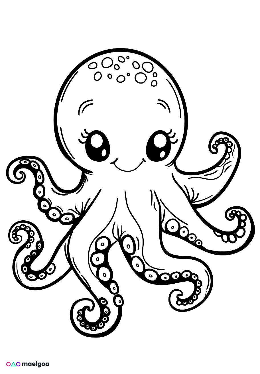 Image gratuite Coloriage pieuvre 5