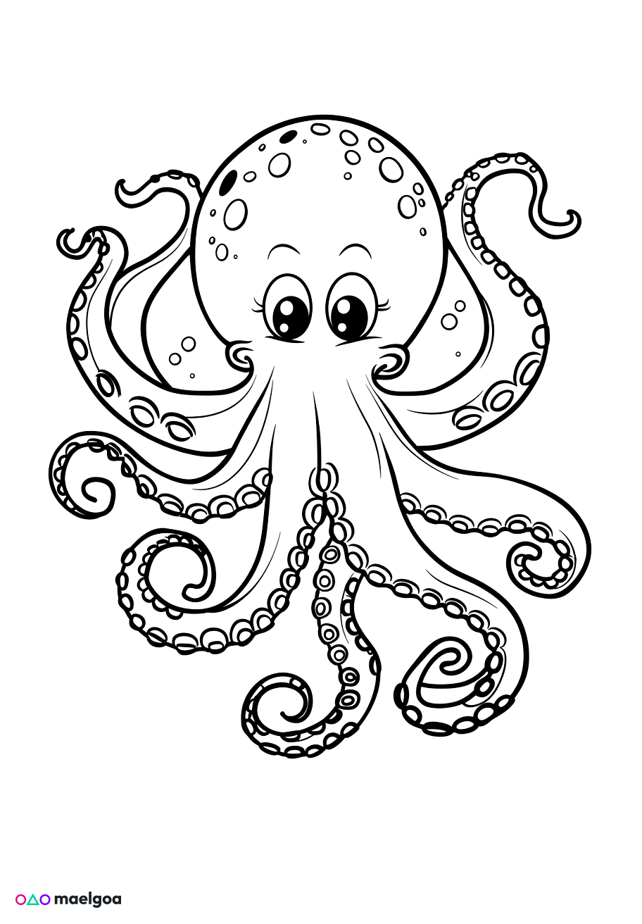 Image gratuite Coloriage pieuvre 6