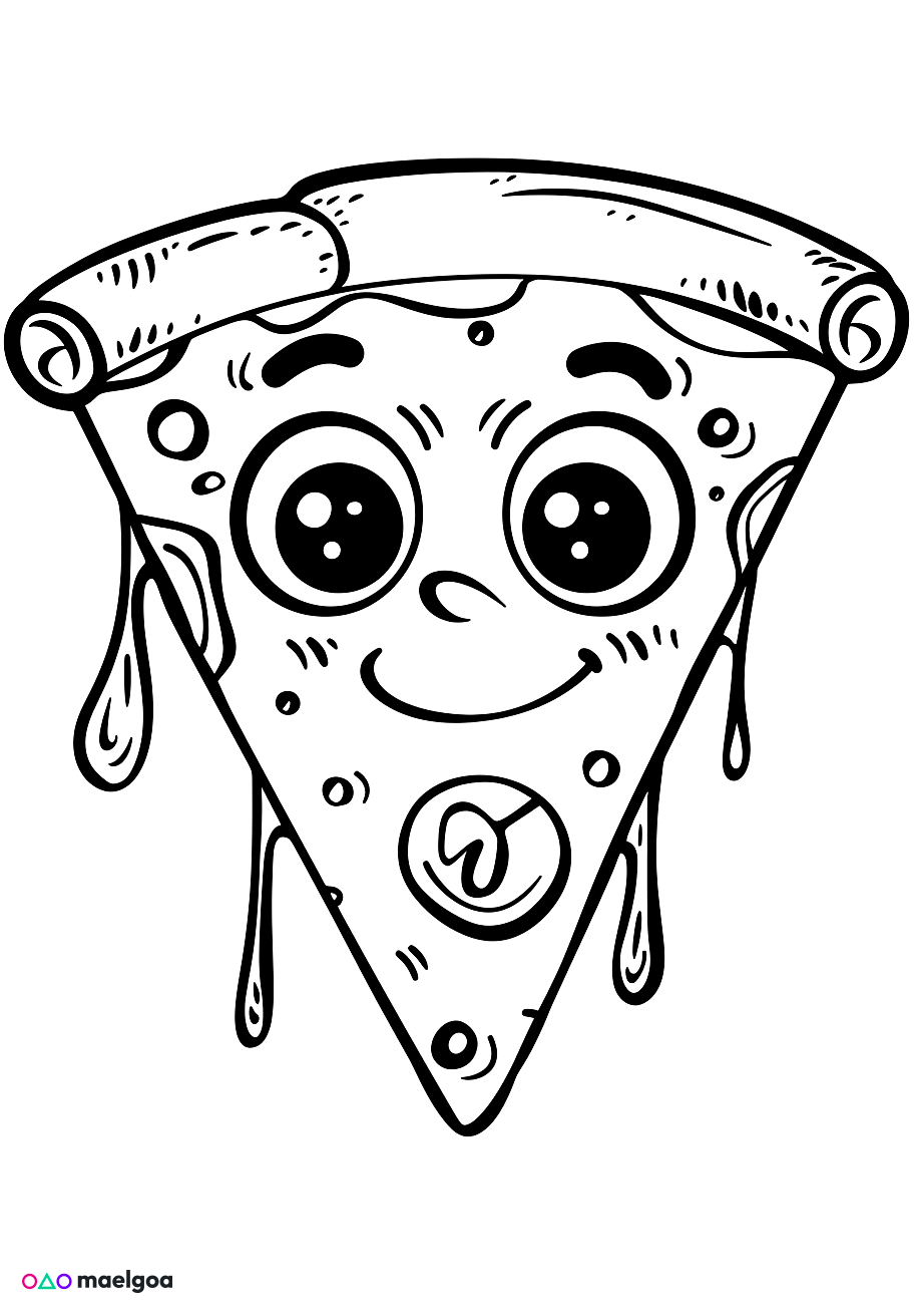 Image gratuite Coloriage pizza 2