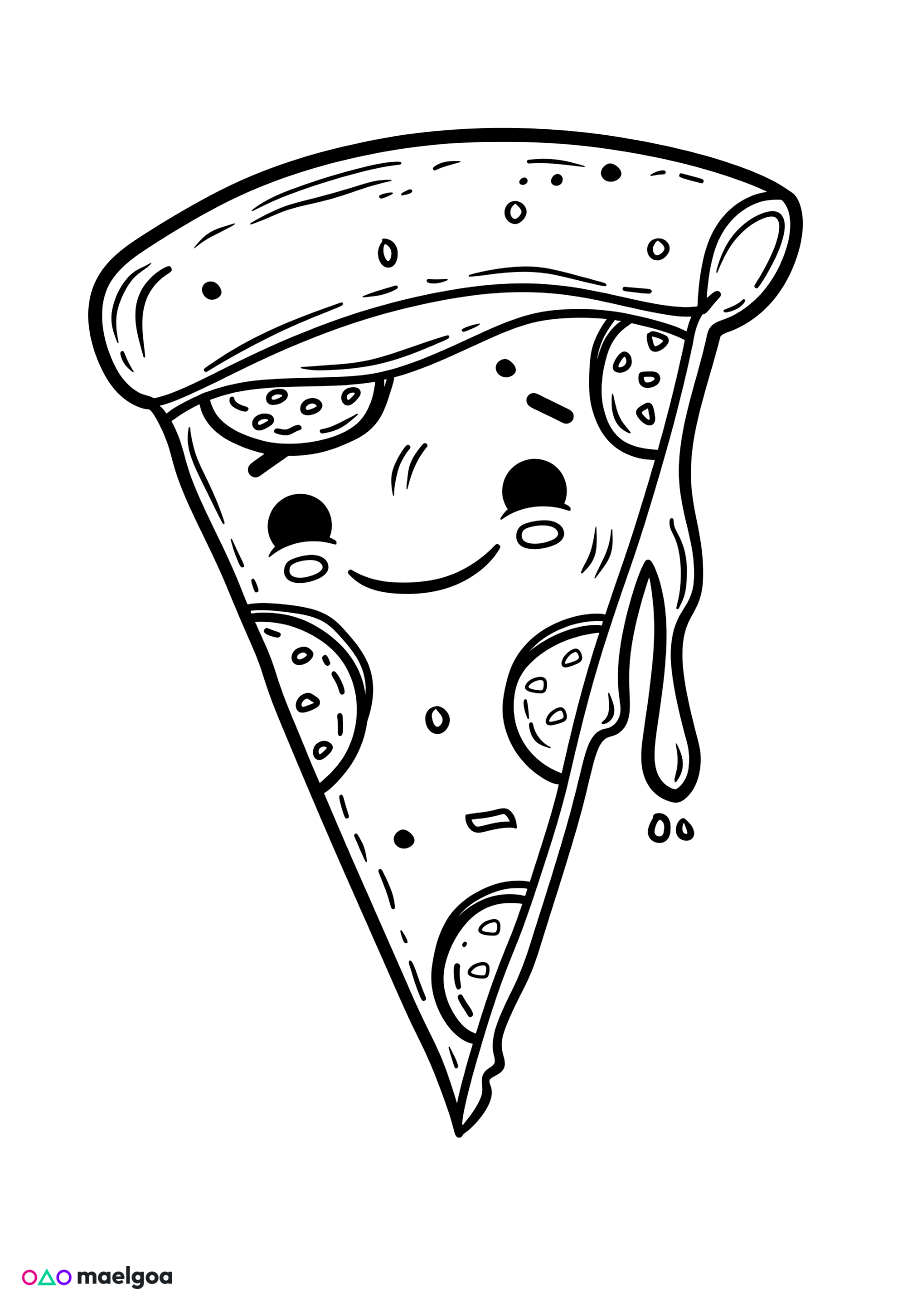 Image gratuite Coloriage pizza 6