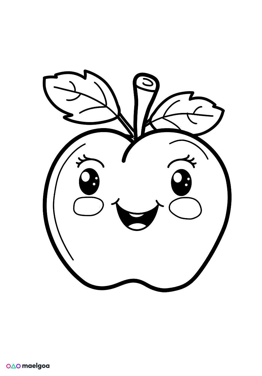 Image gratuite Coloriage pomme 3