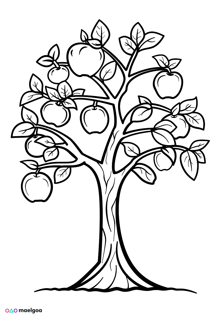 Image gratuite Coloriage pommier 2