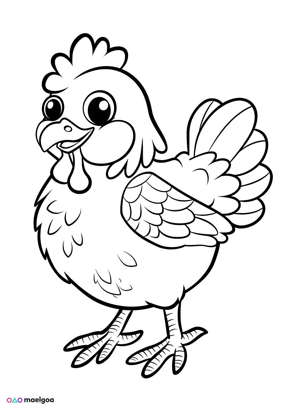 Image gratuite Coloriage poule 5